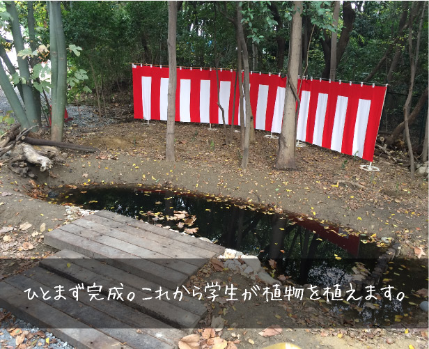 ひとまず完成。これから学生が植物を植えます。
